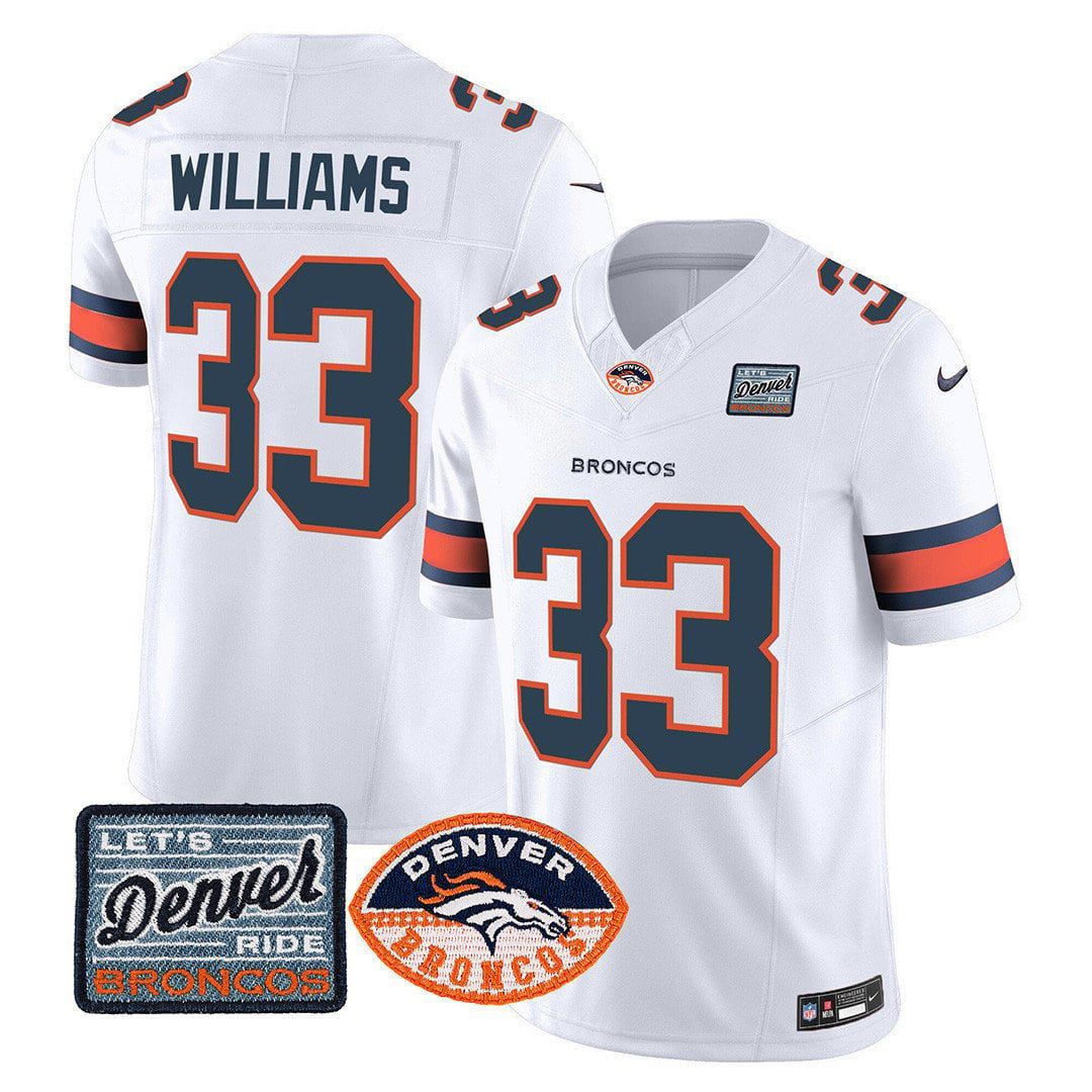 Men Denver Broncos #33 Williams White 2024 Nike Logo Patch Limited NFL Jersey->indianapolis colts->NFL Jersey